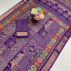 Pashmina Kalamkari Print Saree - T04