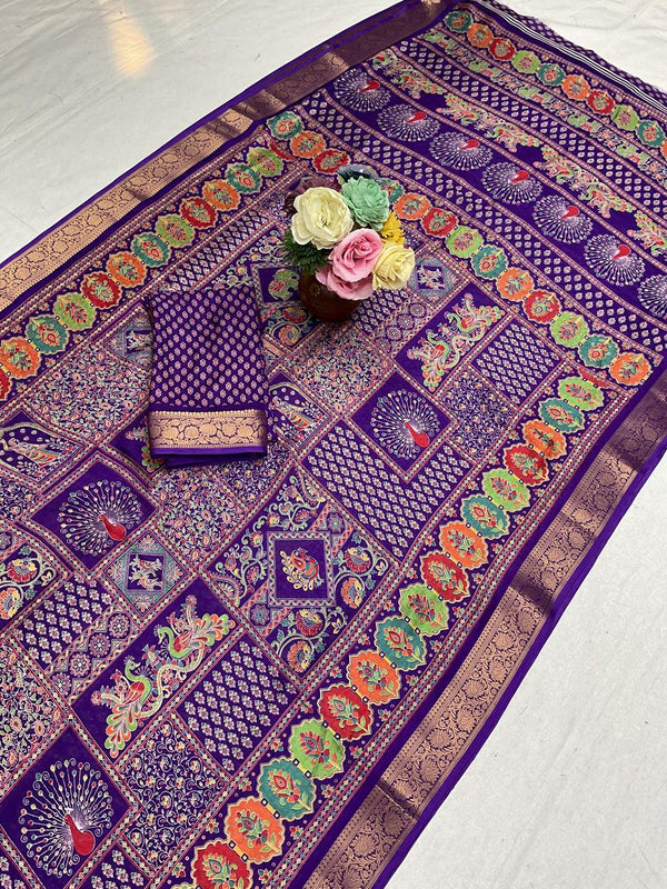 Pashmina Kalamkari Print Saree - T04