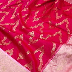 Vegan Soft Silk Necklace Design Saree Pink - B02