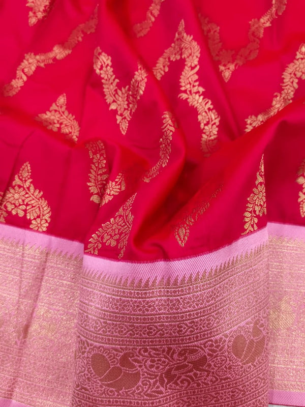 Vegan Soft Silk Necklace Design Saree Pink - B02