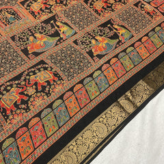 Pashmina Print Kalamkari Black - T01