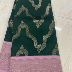 Vegan Soft Silk Sarees Necklace Green - B01