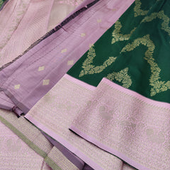 Vegan Soft Silk Sarees Necklace Green - B01