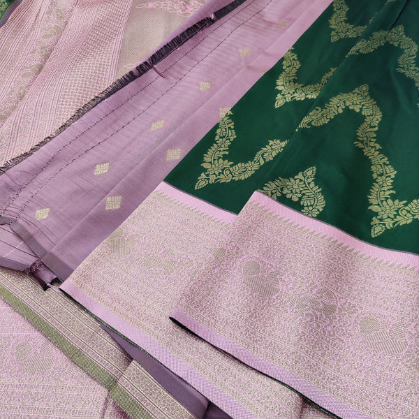 Vegan Soft Silk Sarees Necklace Green - B01