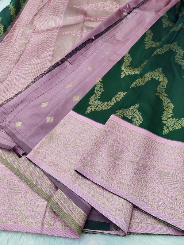Vegan Soft Silk Sarees Necklace Green - B01