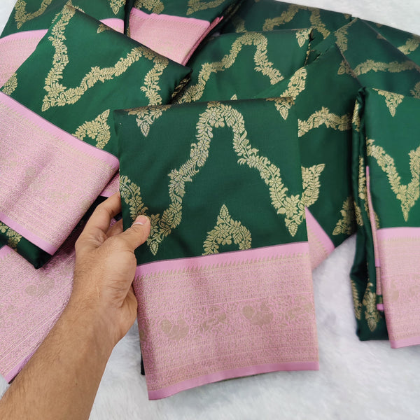 Vegan Soft Silk Sarees Necklace Green - B01