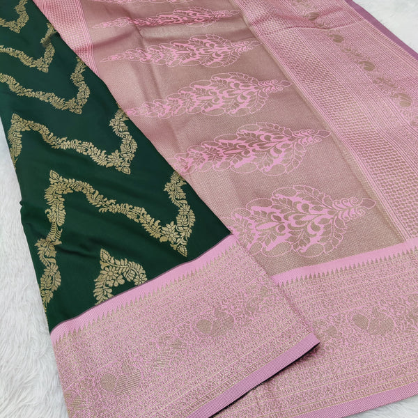 Vegan Soft Silk Sarees Necklace Green - B01