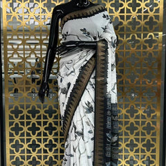 Linen Floral Black And White - J05
