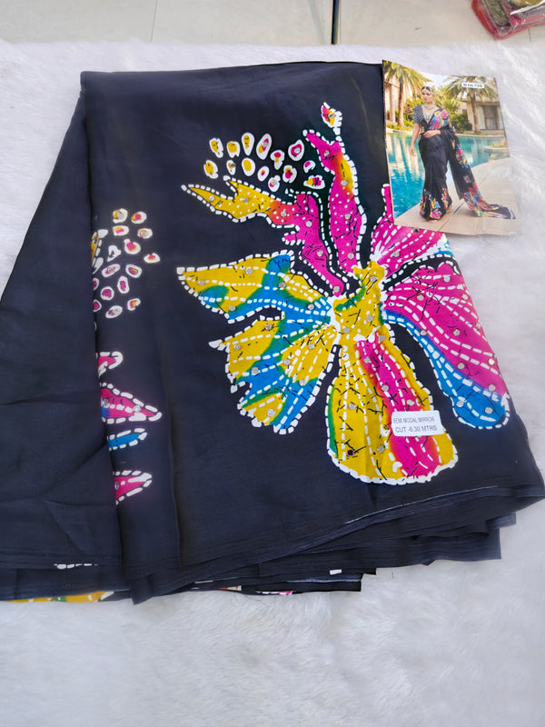 K14 modal silk with mirror work