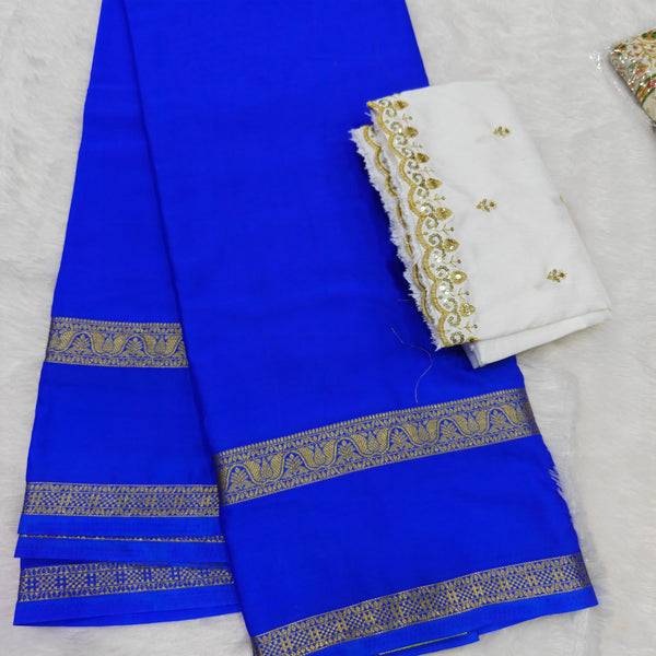 Semi Crape Mysore Silk Saree Violet - D06