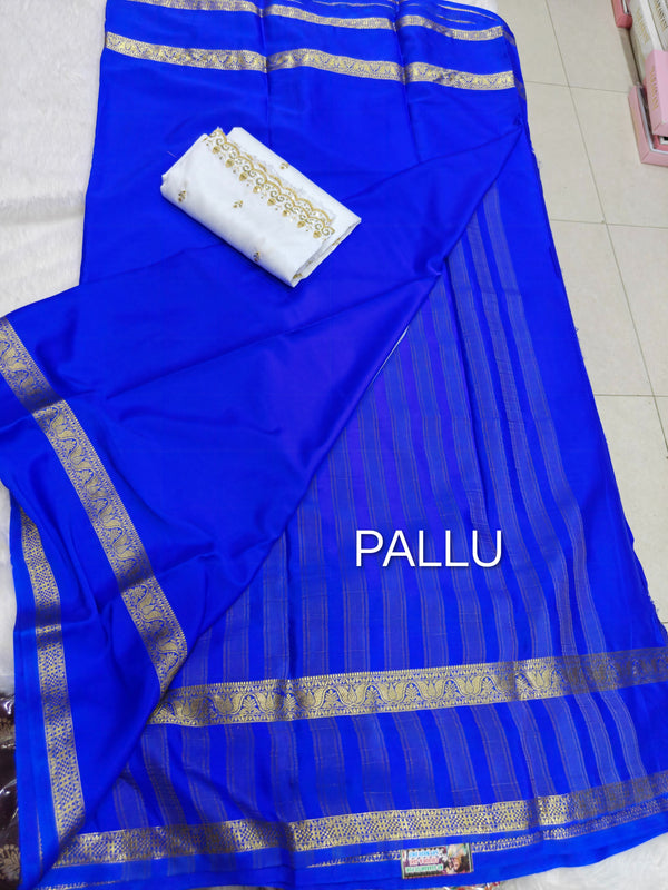 Semi Crape Mysore Silk Saree Violet - D06