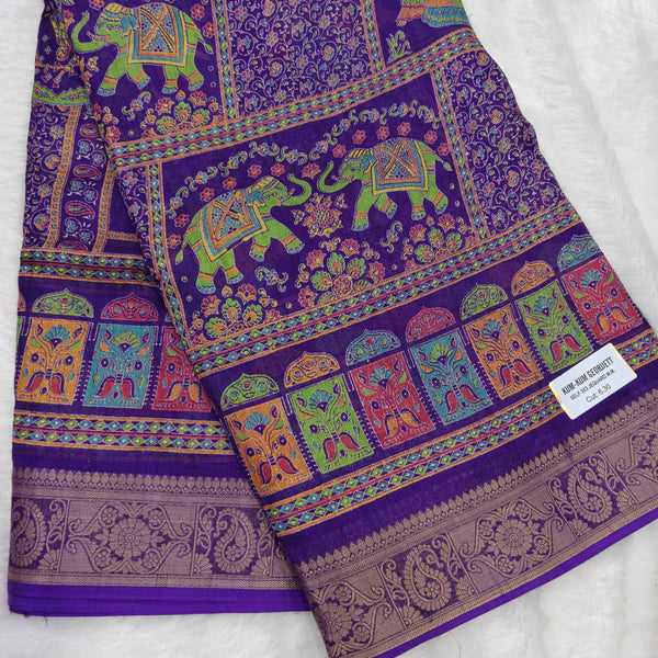 Pashmina Print Kalamkari Violet - T02