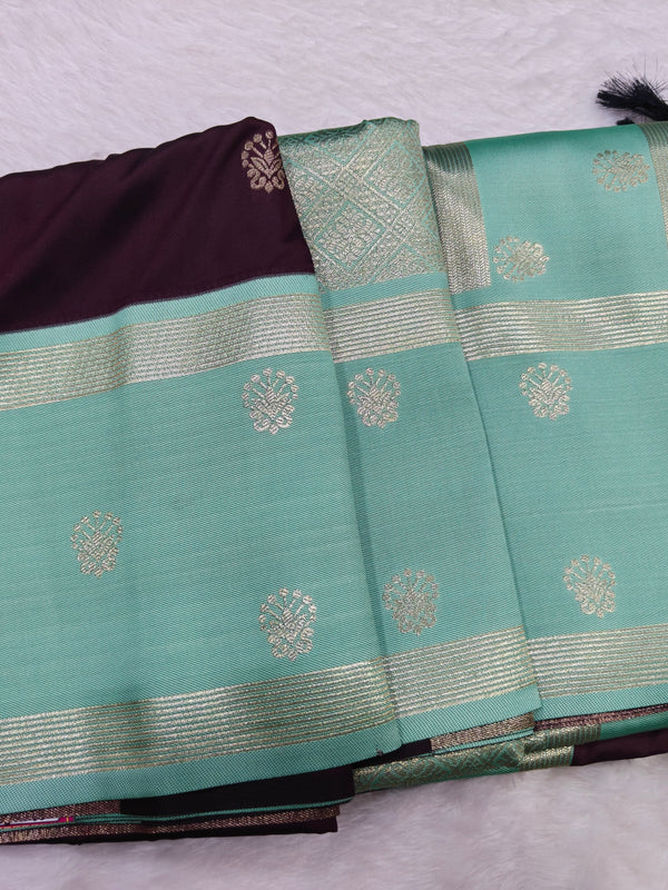 Vegan Soft Silk Sarees Choclate - B03