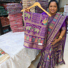 Pashmina Print Kalamkari Violet - T02