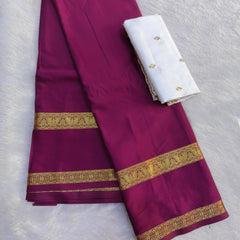 Semi Crape Mysore Silk Saree - D08