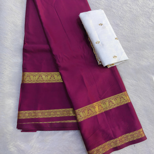 Semi Crape Mysore Silk Saree - D08