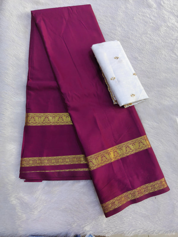Semi Crape Mysore Silk Saree - D08