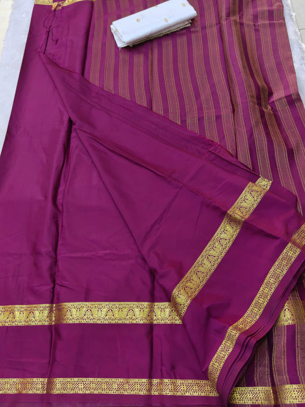 Semi Crape Mysore Silk Saree - D08