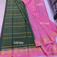 Semi Crape Mysore Silk Gandaberunda Violet - D02