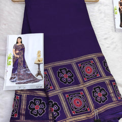 Violet Viscose Azarak Modal Saree - J08