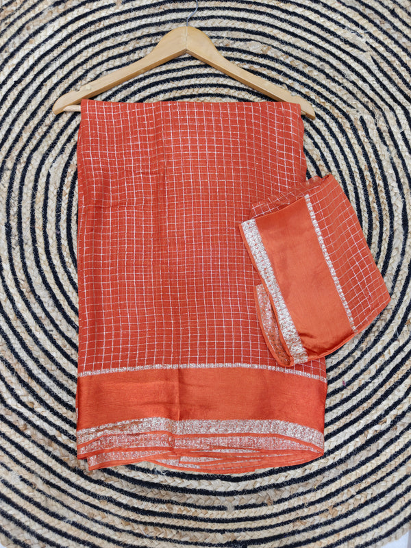 Georgette Viscose Saree With Satin Border - Z01