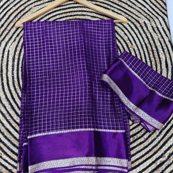 Georgette Viscose Saree With Satin Border - Z01