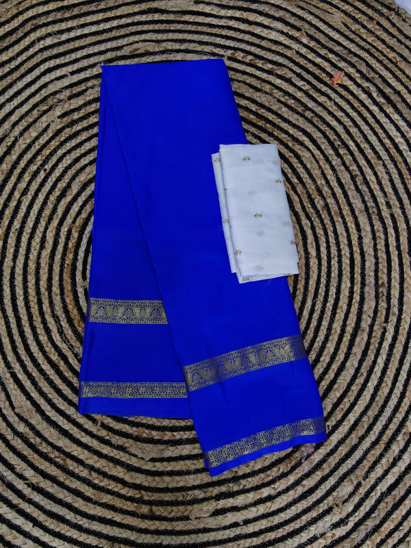 Semi Crape Mysore Silk Saree Violet - D06