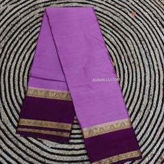 Semi Crape Mysore Silk Saree Lavender Pink Gap Border - D05