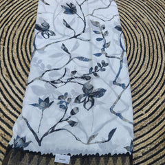Linen Floral Black And White - J05