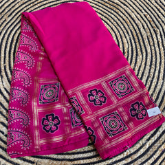 Ajrak Print Viscose Saree - J10