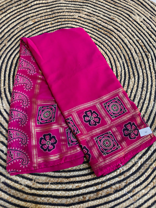 Ajrak Print Viscose Saree - J10