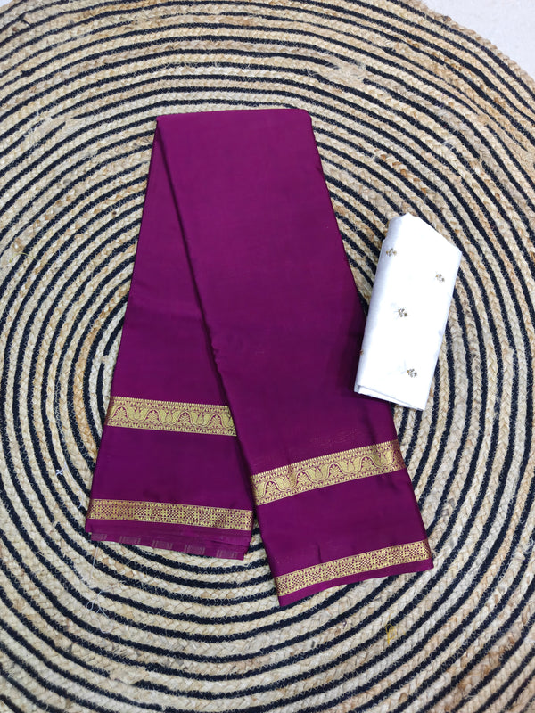 Semi Crape Mysore Silk Saree - D08