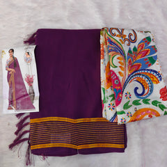 A09 SAREE WITH position print work BLOUSE