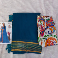 A09 SAREE WITH position print work BLOUSE