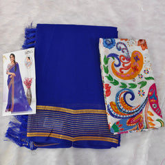 A09 SAREE WITH position print work BLOUSE