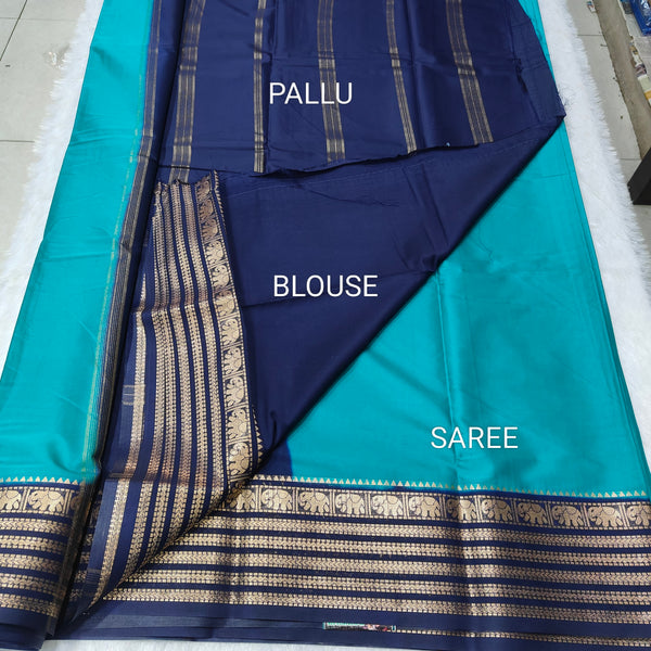 Semi Crape Mysore Silk Saree Elephant - D03