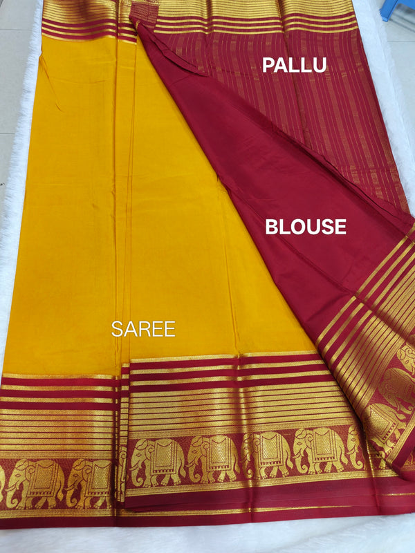 Crape Mysore Silk Big Elephant Light Cyan - D07