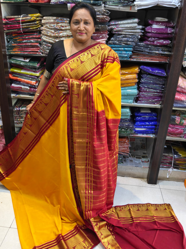 Crape Mysore Silk Big Elephant Light Cyan - D07