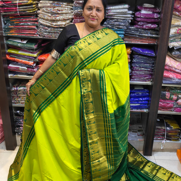 Crape Mysore Silk Big Elephant Light Cyan - D07