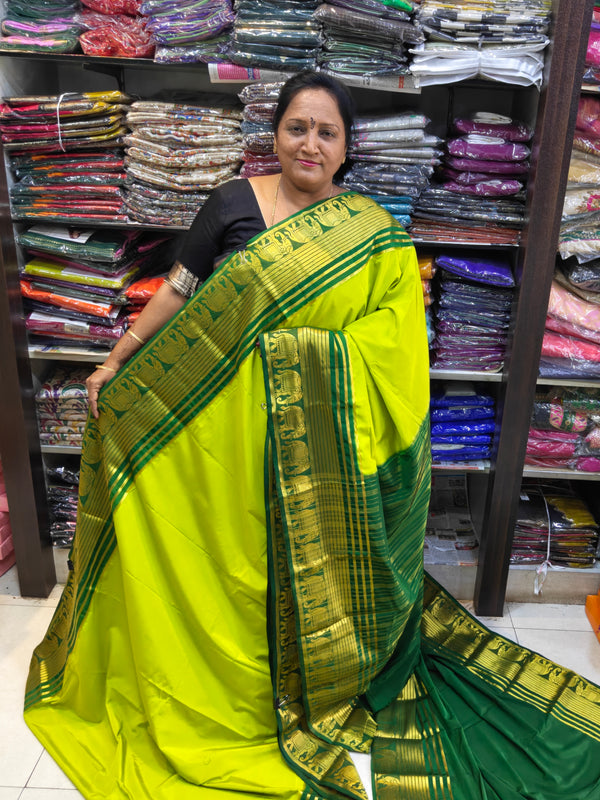 Crape Mysore Silk Big Elephant Light Cyan - D07