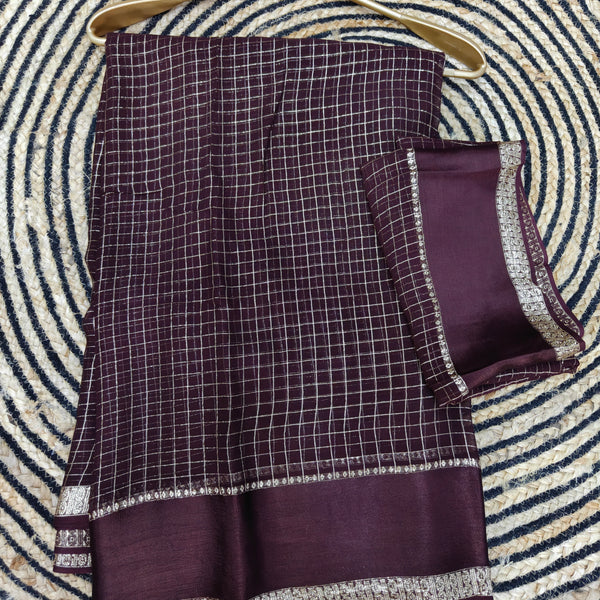Georgette Viscose Saree With Satin Border - Z01
