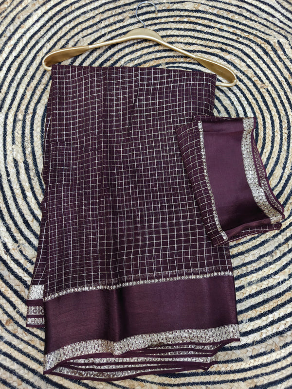 Georgette Viscose Saree With Satin Border - Z01