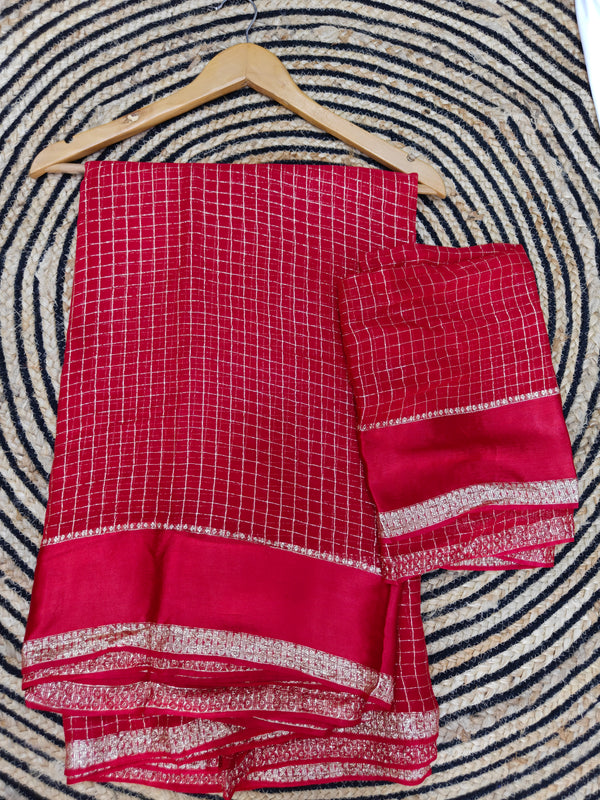Georgette Viscose Saree With Satin Border - Z01