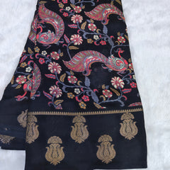 Viscose Kalamkari Black Special - J06