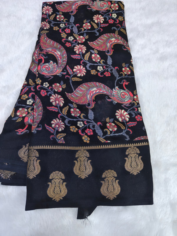 Viscose Kalamkari Black Special - J06