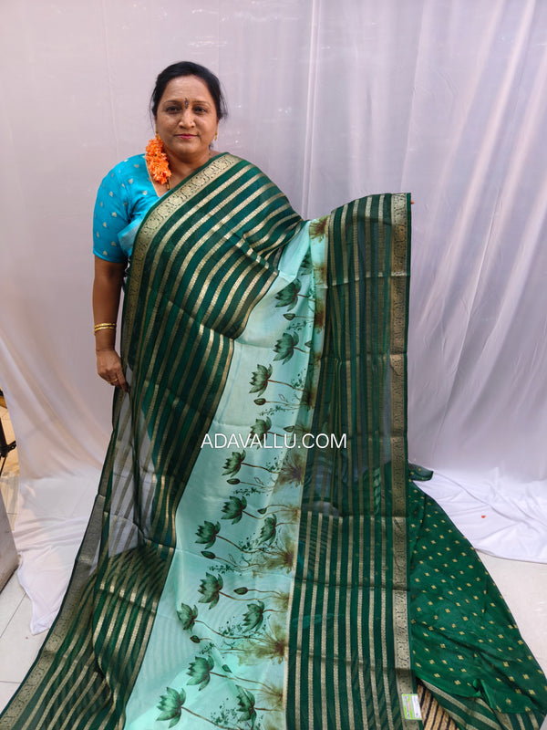 Lotus Georgette Crape Saree - A06