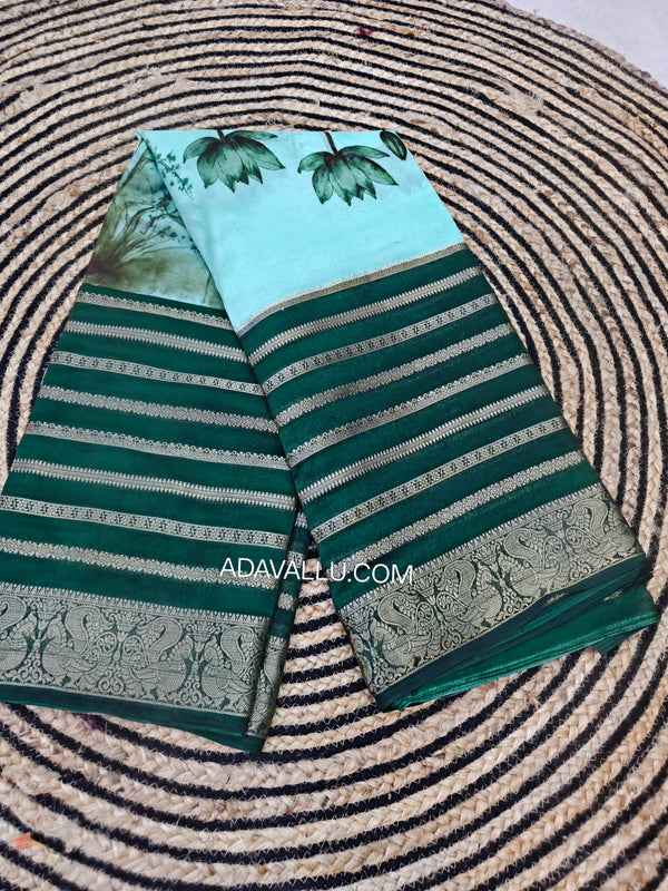Lotus Georgette Crape Saree - A06