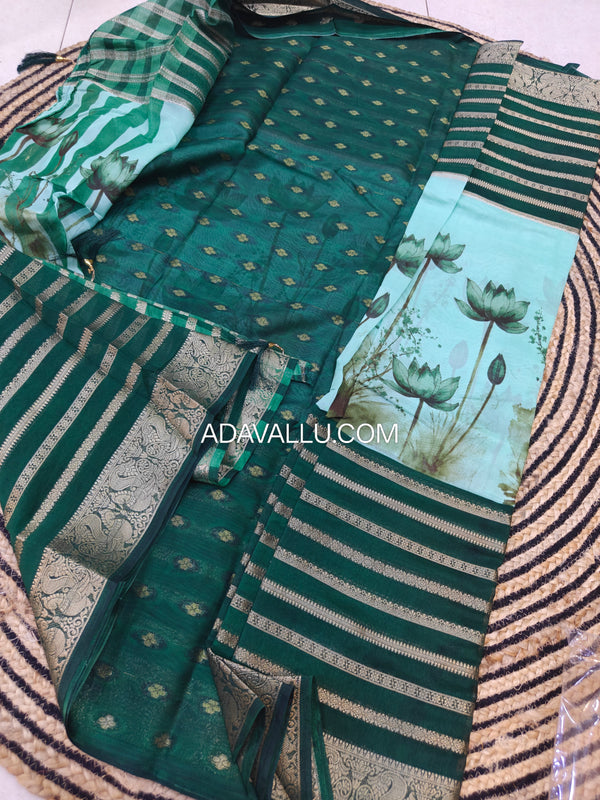 Lotus Georgette Crape Saree - A06