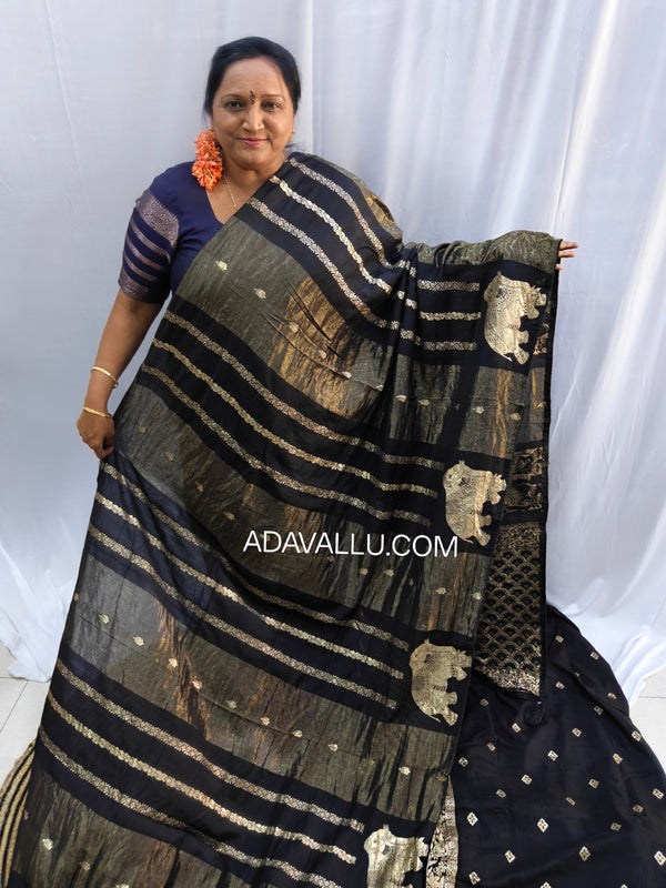 Viscose Elephant Saree - J09