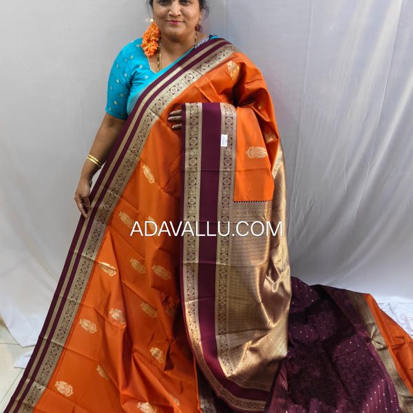 Rust Orange Art Silk - B10